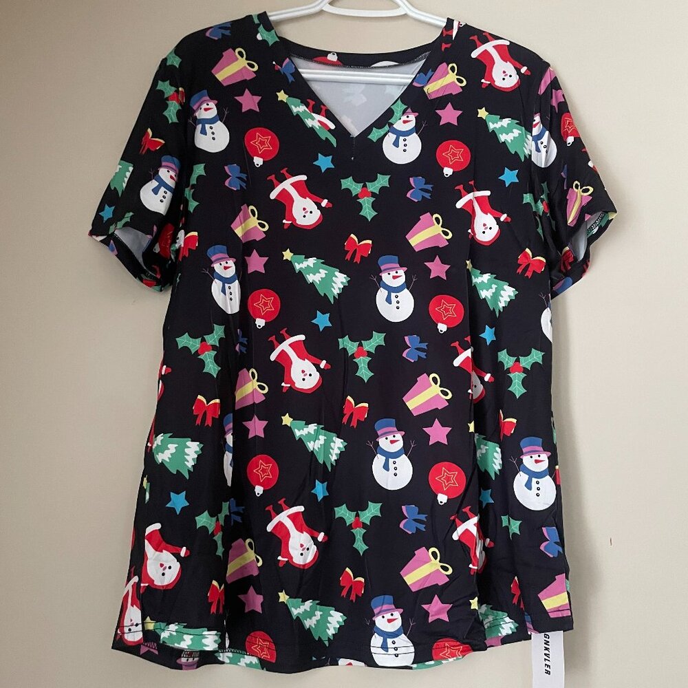 Christmas Print Tunic Top